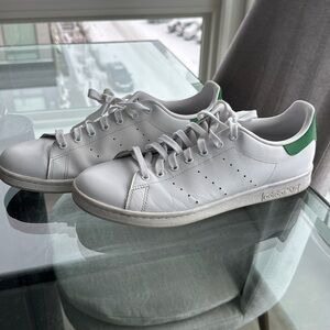 Adidas Stan smith white and green size 10.5